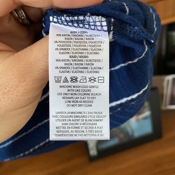 ANTHROPOLOGIE Blue and White Tee - Picture 3 of 5